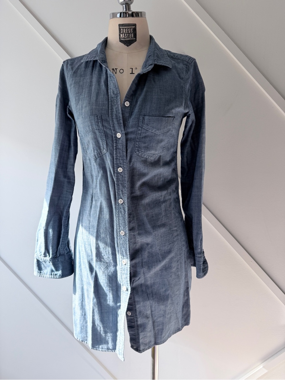 Marine Layer Chambray Button Front Shirt Dress Small | Casual Denim Mini